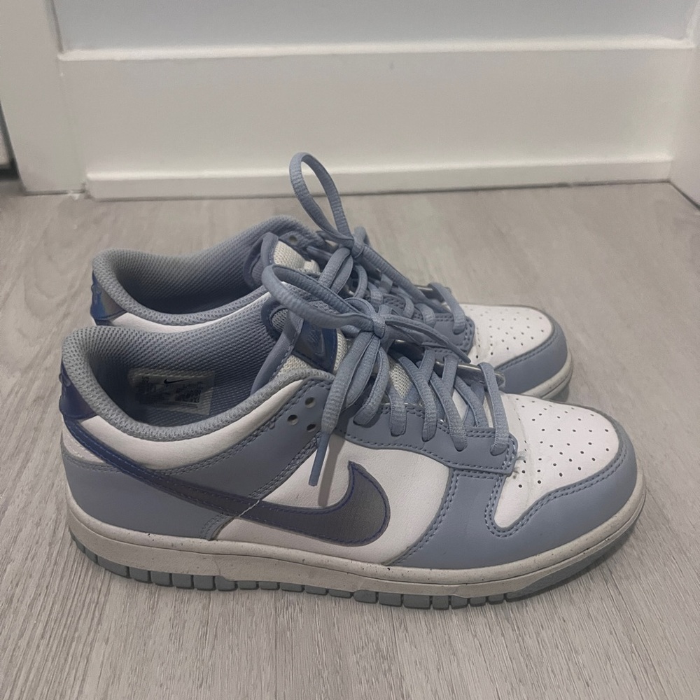 Nike Women's Sneakers - White and Blue Dunk